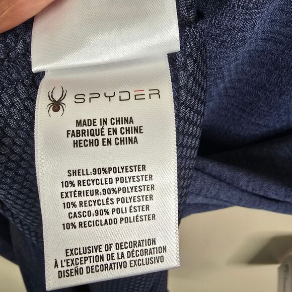 NEW Spyder Short Sleeve Space Dyed Collarless 2 Button Polo Shirt Medium - Picture 8 of 10